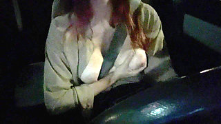 Artemisia Love Night Time Car Ride Flashing Big Tits Nipples Play Smoking Fetish Check My Site for More