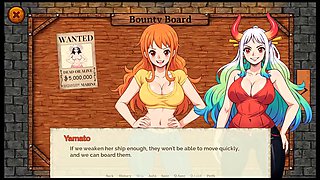 Lusty Buccaneers Parody Hentai Game Ep.1 Nami is exposing her naked body at night !