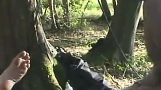 Humiliating hanging and anal penetrated in the forest