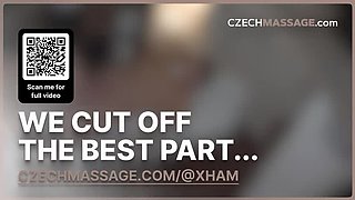 Young Slim Brunette Gives Hot Massage and Fucks Masseur Hard - Amateur Blowjob & Cumshot