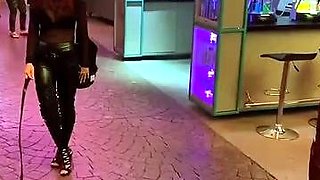 PLATINUM'S PATHETIC PET PUBLIC MUTT CRAWL FemDom