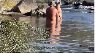 Nude River Swim And Fucking