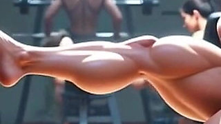 Muscular Woman Humiliates Skinny Man - Foot Worship Domination