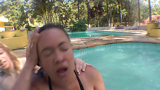 Pony Play Girls Swimming Pool Humilation - Be My Pony and Carry Me Bitch!