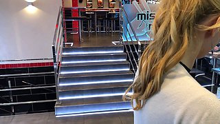 Amateur blonde paid money for anal sex in public