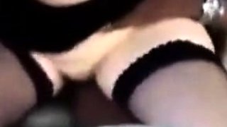 French Amateur Girl with Big Natural Tits in Interracial Cuc
