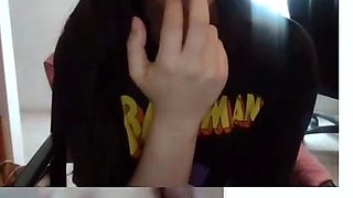 Omchater Omegle Mexican Girl Licks her Tits