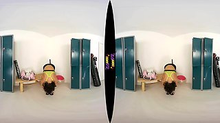 Gym Buddy - Sexy Brunette Striptease - Zexyvr - Sexlikereal