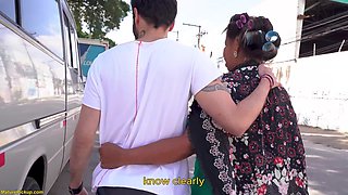 Grannys First Anal Threesome In A Van