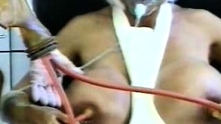 An awesome blond woman with big boobs part1