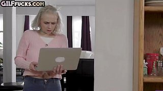Bigtitted ginger GILF get doggyfucked
