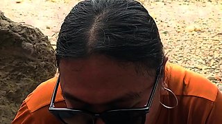 Public blow job at the beach Almost get caught