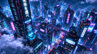 Neon Ghost of the Midnight Grid - Ai Video