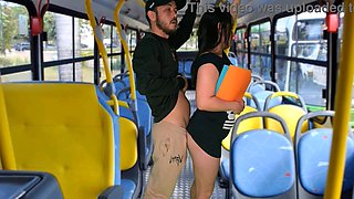 College girl being sensed on the bus in public!