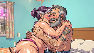 Old Couples in Motel Room Animations