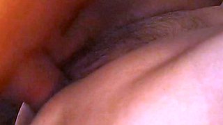 Blonde amateur granny Anny hairy twat fucked on the couch