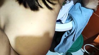 Big Cock Guy Fucks Small Tit Latina Before Her Bath