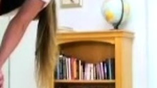 Close up teen foot worship