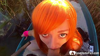 Cosplayer sucks me off by the lake