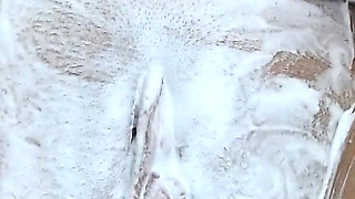 Shaving a Hairy Pussy with a New Razor Close-up!