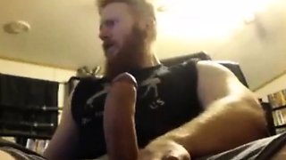 Muscular Redhead Jerks Off His Huge Cock