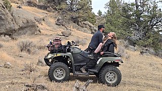 Amateur couple went out quad biking and stop for a quickie