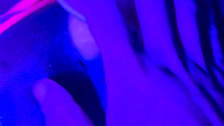 Ebony Goddess Leaking: Neon Thong & Dildo Squirt