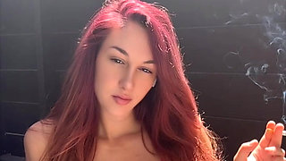 Artemisia Love Sexy Smoking Fetish Outdoor Showing Her Perfect Big Tits