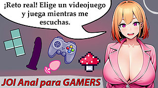 Spanish audio JOI - Watch out! For gamers who love anal, don't miss this perverse JOI.