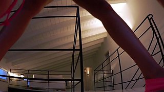 Close up with teen blonde sex doll rubbing her cunt