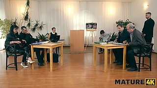 Mature4k. mature brunette gargled teen cock and her spouse privately spotted it