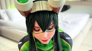Cosplay slut fucks hard cock until she can't stop cumming