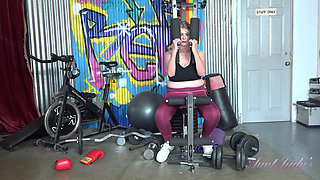 Auntjudys - 71yo Busty Blonde GILF Elle Works up a Sweat at the Gym