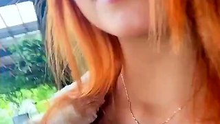 Sensuous redhead starts her day by making herself cum hard