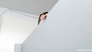 Public Restroom Trick & Intercourse with Kylie Rocket and Olivia Jayy