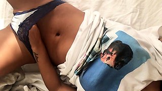 Pussy toying busty high heeled stunner solo pov masturbation