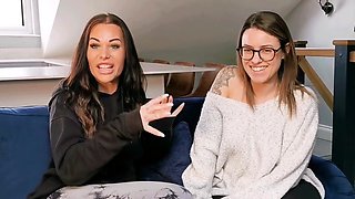Three awesome brunette teens are wild lesbians