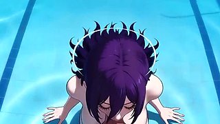 Reze Chainsaw Man Blowjob: Denji Gets Poolside Reward - Hentai ASMR 60fps Part 1