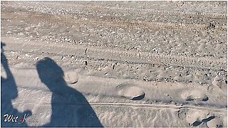 Fit Blonde Babe With Big Ass Fucks On A Public Nude Beach