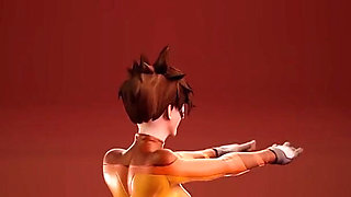 Tracer Exercising Her Slutty Cunt Hole for BBC