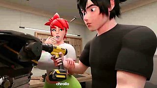 Hot 3D redhead licking a pussy while getting fucked