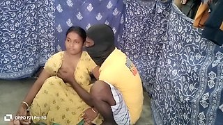 Desi Indian bhabhi with huge butt enjoys standing fuck