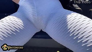 Ginormous Jugged Bitch Deep throats Pecker in Public
