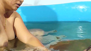 Girl Romance with Boy While Bathing in Pool