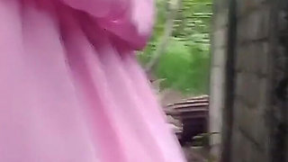 Teasing in a Pink Dress Squeezing My Boobs Fingering Rubbing My Wet Hairy Pussy