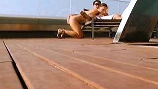 Close Up Shot Of A Brunette Woman Getting A Load Of Cum Shot