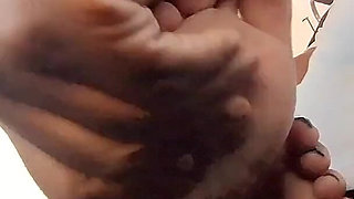 Dommiisty Orders Her Footboy Side Dude to Massage Her Tired Soles