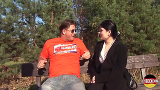 Alluring Brunette Fucked in Park