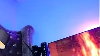 Tranny with Big Tits Jerking Off her Big Cock