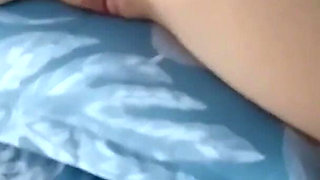 Double pillow masturbation, three times slave orgasm